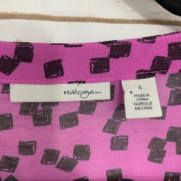 Halogen Purple Printed Long Sleeve Career Blouse - Picture 6 of 8